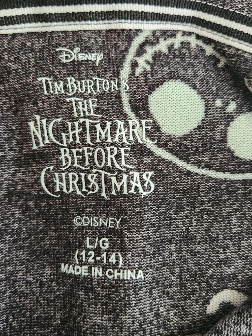 Disney The Nightmare Before Christmas Womens Sleep Shirt Large Hood Creepy Cute